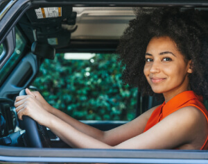 A Girl behind the wheel